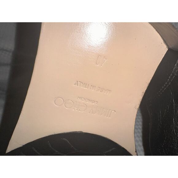 Jimmy Choo Black & Gold Tall Boots. Sz 40 - Picture 11 of 16